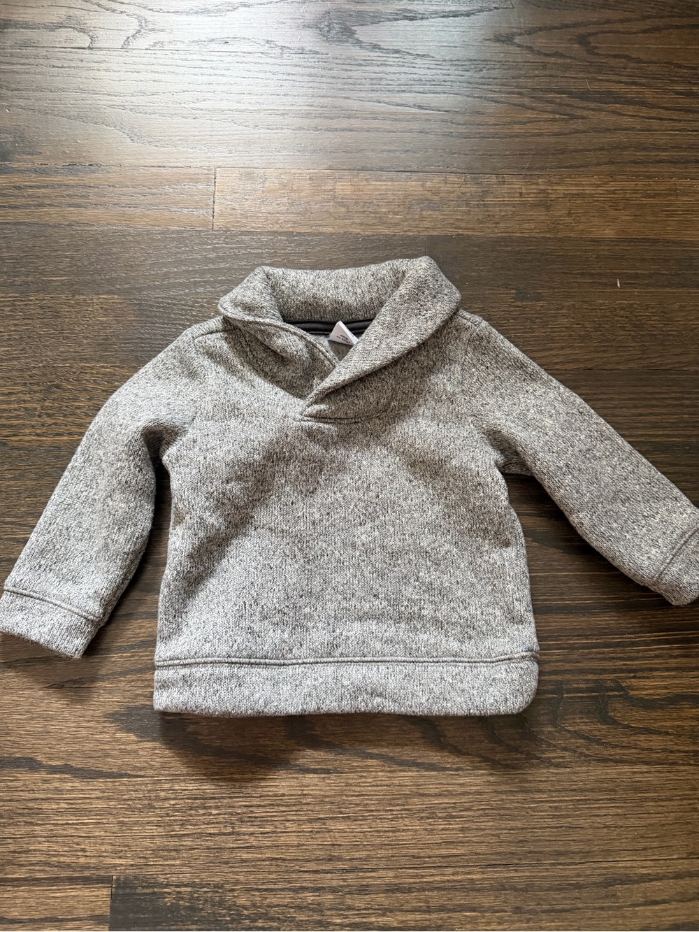 Old Navy Toddler Boys Gray Knit Shawl Collar Pullover Sweater Size 6-12m